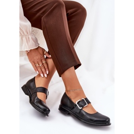 Zapatos de cuero para mujeres con Laura Messi 2980 Clamp negra negro 7