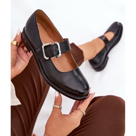 Zapatos de cuero para mujeres con Laura Messi 2980 Clamp negra negro 8