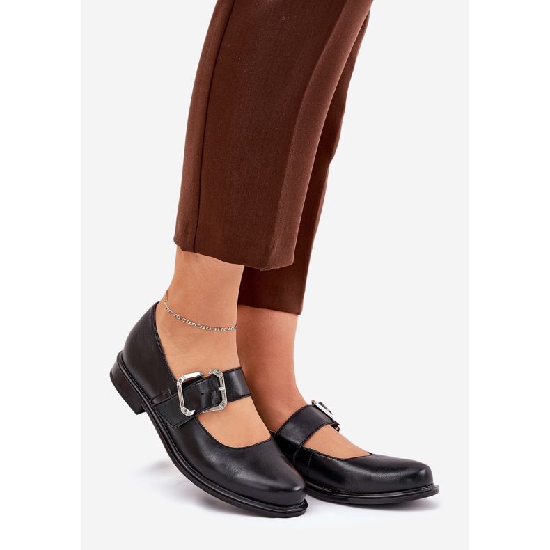 Zapatos de cuero para mujeres con Laura Messi 2980 Clamp negra negro 1