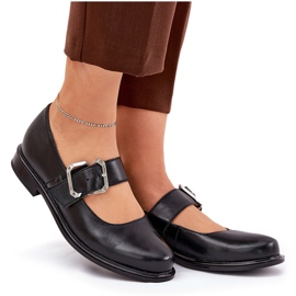 Zapatos de cuero para mujeres con Laura Messi 2980 Clamp negra negro 9