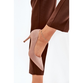 Tacones de gamuza ecológicos caqui beige 3