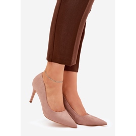 Tacones de gamuza ecológicos caqui beige 1