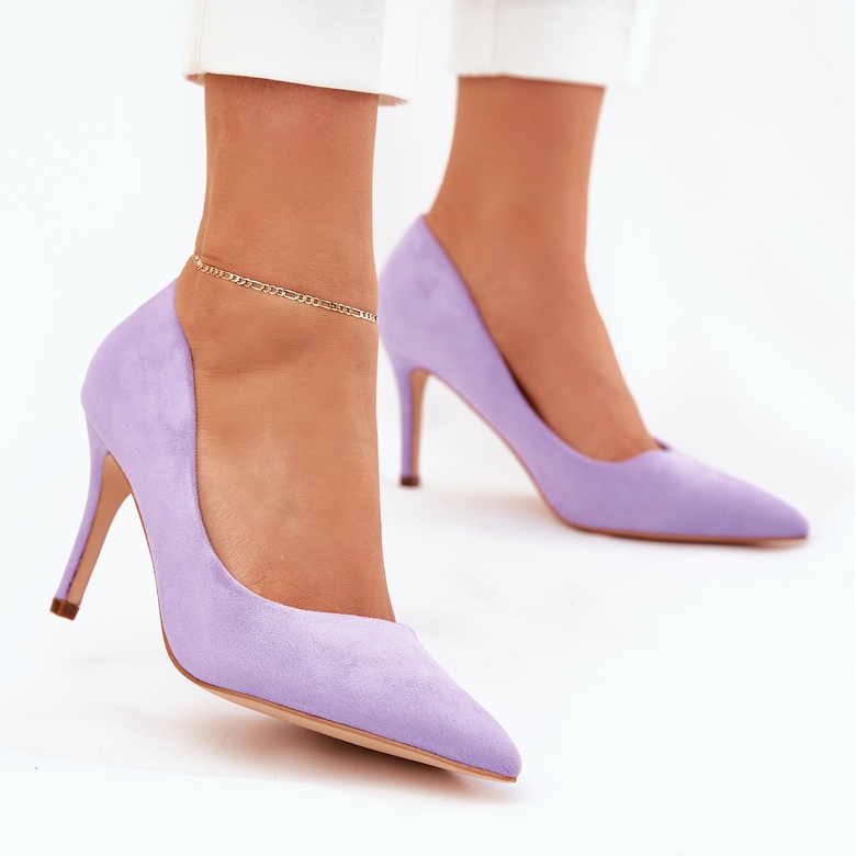 Alfileres de gamuza ecológico morado violeta 2