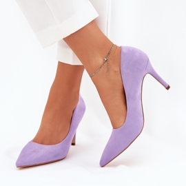 Alfileres de gamuza ecológico morado violeta 3