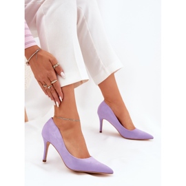 Alfileres de gamuza ecológico morado violeta 6