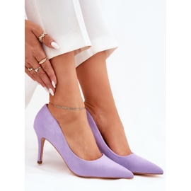 Alfileres de gamuza ecológico morado violeta 8