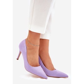 Alfileres de gamuza ecológico morado violeta 1