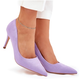 Alfileres de gamuza ecológico morado violeta 9