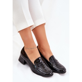 Bombas negras de baja tacón negro 7