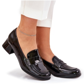 Bombas negras de baja tacón negro 8