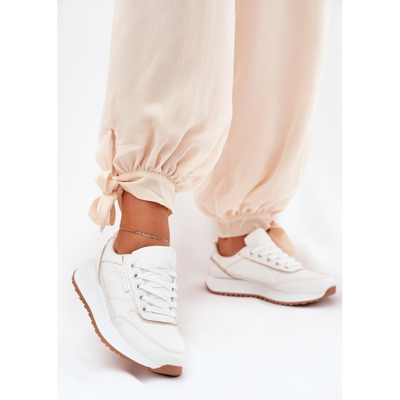 Zapatos deportivos femeninos en plataforma blanca blanco 2