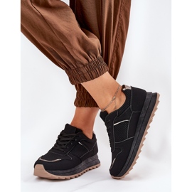 Zapatos deportivos femeninos en la plataforma negro 5
