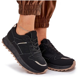 Zapatos deportivos femeninos en la plataforma negro 8