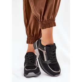 Zapatos deportivos femeninos con cremallera en la plataforma negra negro 3