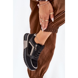 Zapatos deportivos femeninos con cremallera en la plataforma negra negro 5