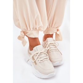 Zapatillas deportivas para mujeres con zapatillas en una suela beige gruesa 5