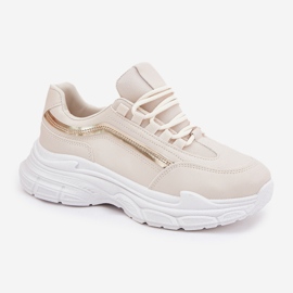 Zapatillas deportivas para mujeres con zapatillas en una suela beige gruesa 4