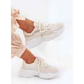 Zapatillas deportivas para mujeres con zapatillas en una suela beige gruesa 8
