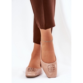 Pintorinas pintadas de ballerinas femeninas con una decorativa Vinceza 17377 Detalles beige 3