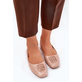 Pintorinas pintadas de ballerinas femeninas con una decorativa Vinceza 17377 Detalles beige 5