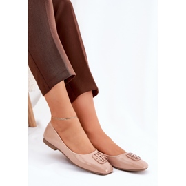 Pintorinas pintadas de ballerinas femeninas con una decorativa Vinceza 17377 Detalles beige 8