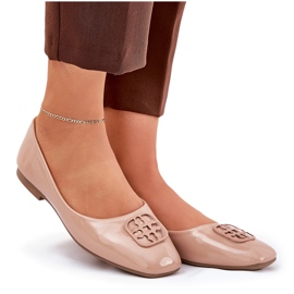 Pintorinas pintadas de ballerinas femeninas con una decorativa Vinceza 17377 Detalles beige 9