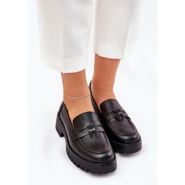 Mocasines de cuero para mujeres con alfileres Bear Vinceza 18109 Negro 5