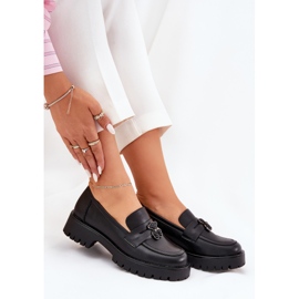 Mocasines de cuero para mujeres con alfileres Bear Vinceza 18109 Negro 6