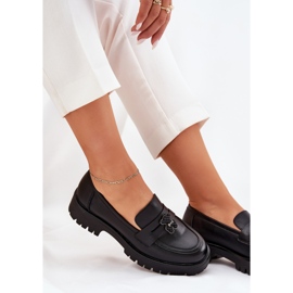 Mocasines de cuero para mujeres con alfileres Bear Vinceza 18109 Negro 7