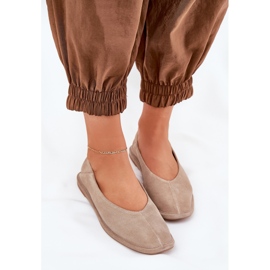 Ballerinas de gamuza femenina Big Star RR274082 beige 5