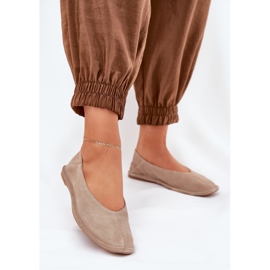 Ballerinas de gamuza femenina Big Star RR274082 beige 2