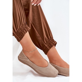 Ballerinas de gamuza femenina Big Star RR274082 beige 8