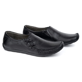 Olivier Zapatos para hombres mocasines de cuero insertado 306 kz negro 2