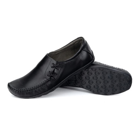 Olivier Zapatos para hombres mocasines de cuero insertado 306 kz negro 3