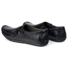Olivier Zapatos para hombres mocasines de cuero insertado 306 kz negro 4