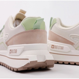 Zapatillas para mujeres zapatillas big star nn274a091 beige con verde 2