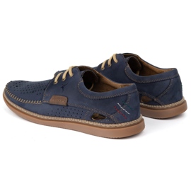 Olivier Zapatos de verano de cuero para hombres 206L con perforación azul 5
