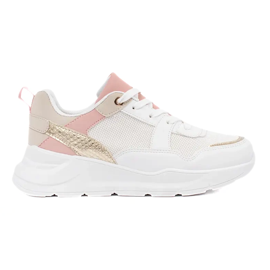 SHELOVET Zapatillas con estilo con malla blanco 3