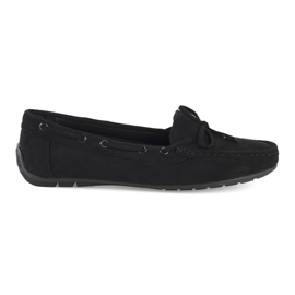 Mocasines cómodos de ante negro para mujer 4