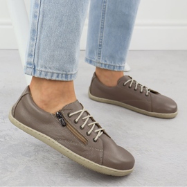 Zapatos de cuero para mujeres descalzo Caki Helios 436 verde 6