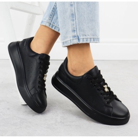 Cambell Zapatos deportivos de cuero para mujeres con Camell Negro SZ00635 Oso de peluche 4