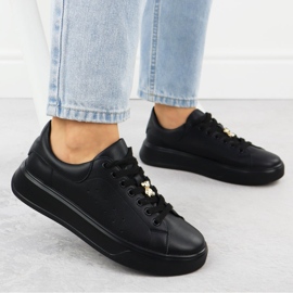 Cambell Zapatos deportivos de cuero para mujeres con Camell Negro SZ00635 Oso de peluche 5