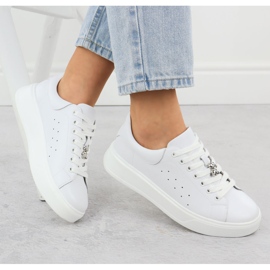 Cambell Zapatos de cuero para mujeres con Białe Camell SZ00635 Teddy Bear blanco 4