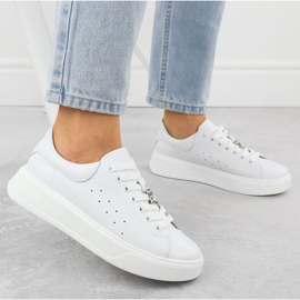 Cambell Zapatos de cuero para mujeres con Białe Camell SZ00635 Teddy Bear blanco 5