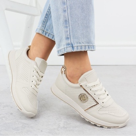 Zapatos deportivos femeninos, beige Potocki Py16342 4