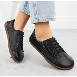 Helios Zapatos de cuero para mujeres descalzo negro 4