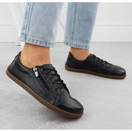 Helios Zapatos de cuero para mujeres descalzo negro 5