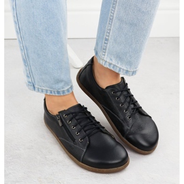 Helios Zapatos de cuero para mujeres descalzo negro 6