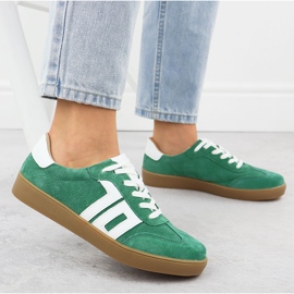 Zapatos deportivos de cuero gamuza verde Vinceza 79517 5