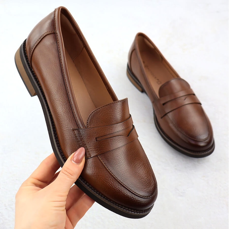 Zapatos mocasines para mujeres señores marrones potocki sz12573 marrón 1